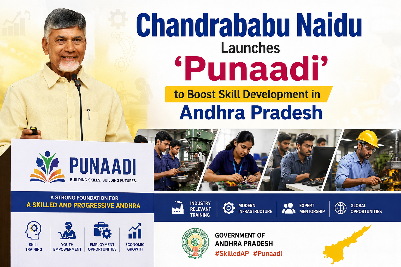 Chandrababu Naidu Launches ‘Punaadi’ to Boost Skill Development in Andhra Pradesh