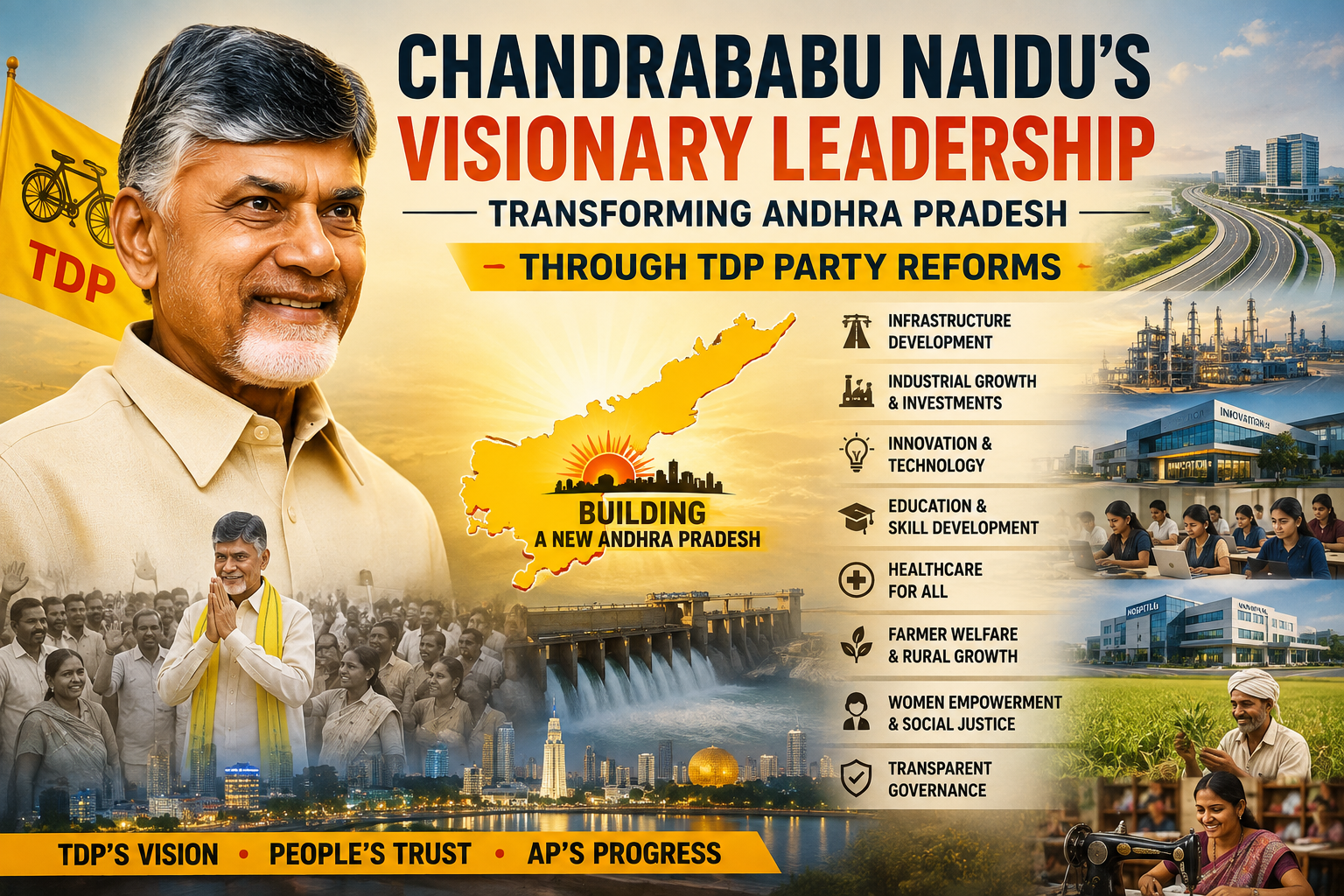 Chandrababu Naidu’s Visionary Leadership Transforming Andhra Pradesh Through TDP Party Reforms