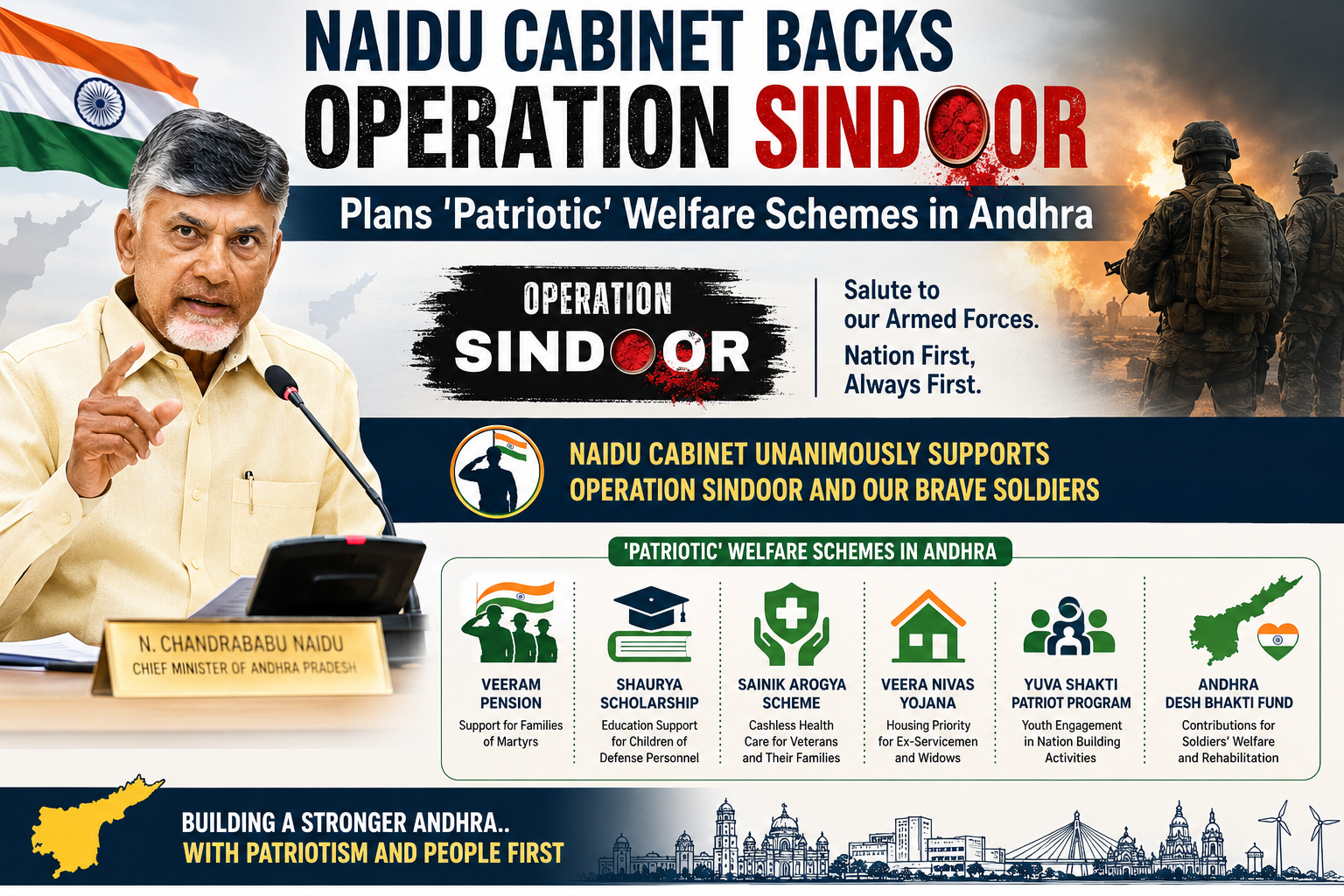 Naidu Cabinet Backs Operation Sindoor, Plans ‘Patriotic’ Welfare Schemes in Andhra