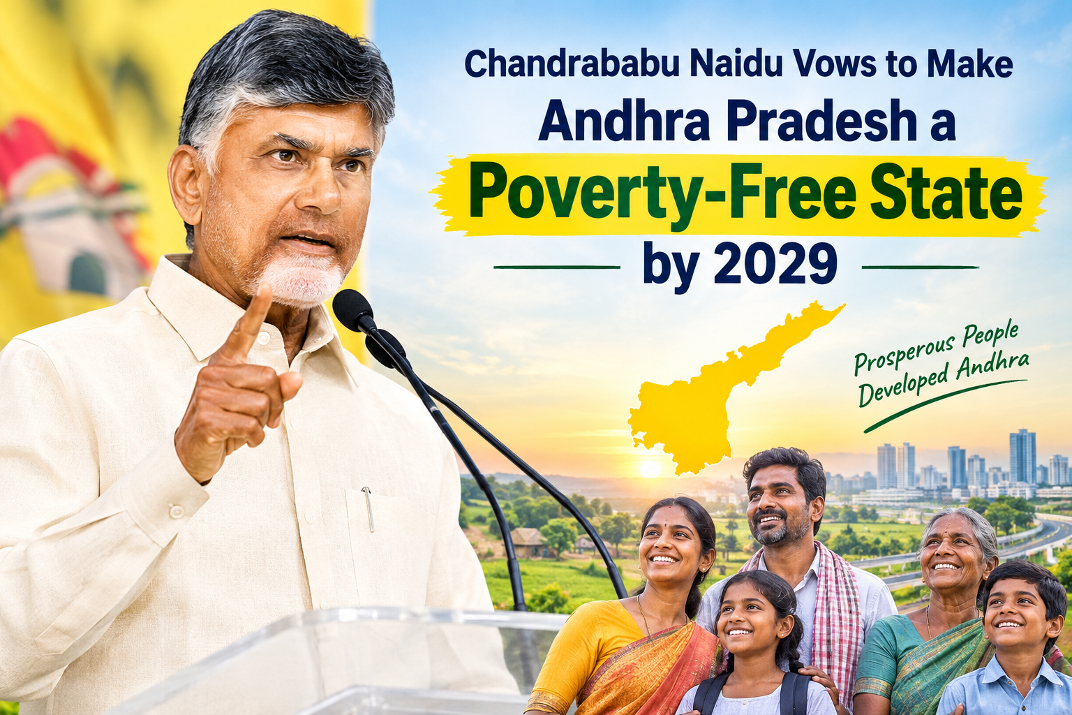 Chandrababu Naidu Vows to Make Andhra Pradesh a Poverty-Free State by 2029