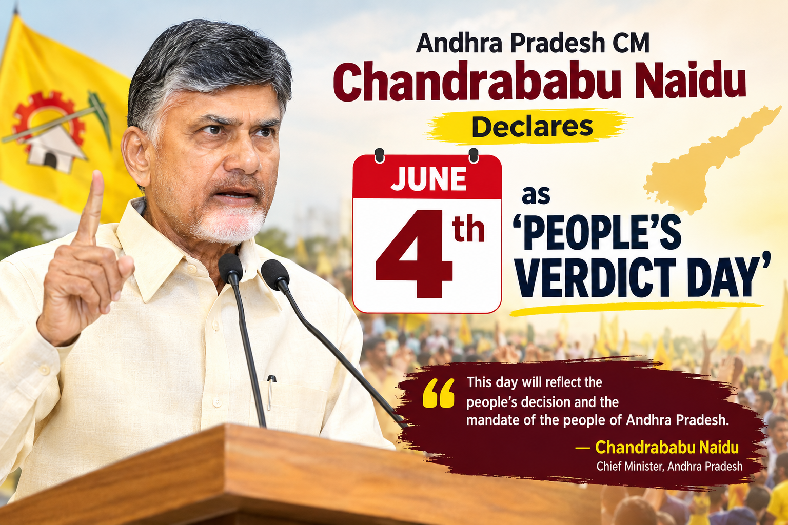  Andhra Pradesh CM Chandrababu Naidu Declares June 4 as ‘People’s Verdict Day