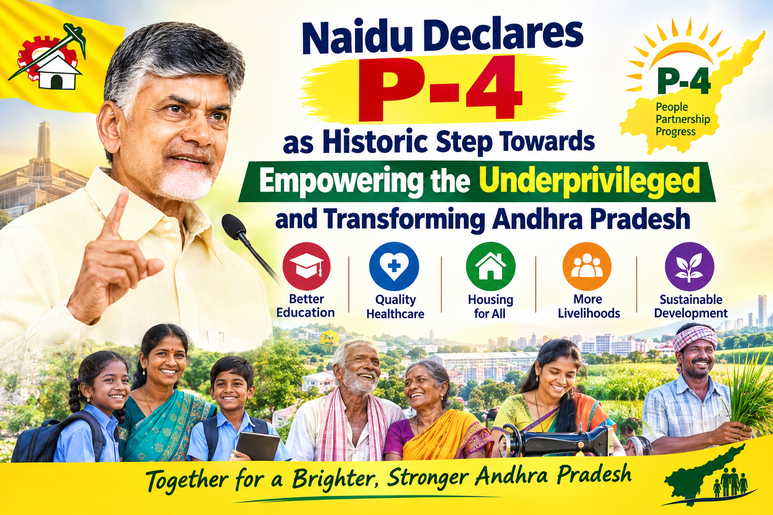   Naidu Declares P-4 as Historic Step Towards Empowering the Underprivileged and Transforming Andhra Pradesh